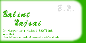 balint majsai business card